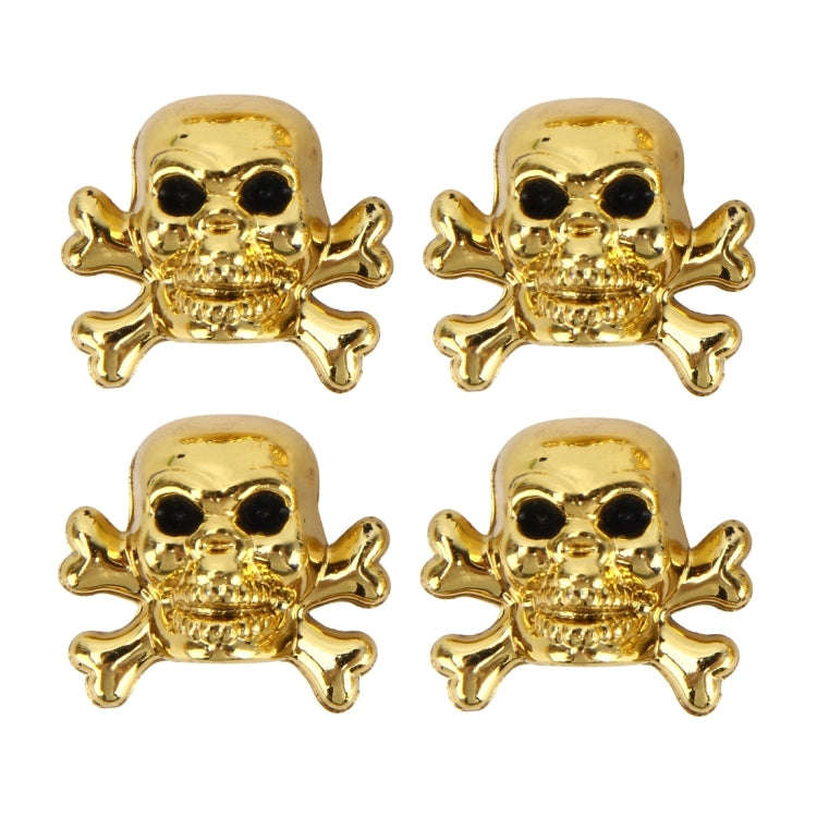 4 PCS Universal Skull Shape Gas Cap Mouthpiece Cover Gas Cap Tire Cap Car Motor Bicycle Tire Valv...