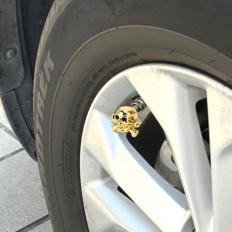 4 PCS Universal Skull Shape Gas Cap Mouthpiece Cover Gas Cap Tire Cap Car Motor Bicycle Tire Valv...