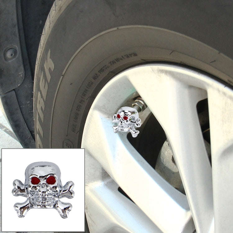 4 PCS Universal Skull Shape Gas Cap Mouthpiece Cover Gas Cap Tire Cap Car Motor Bicycle Tire Valv...