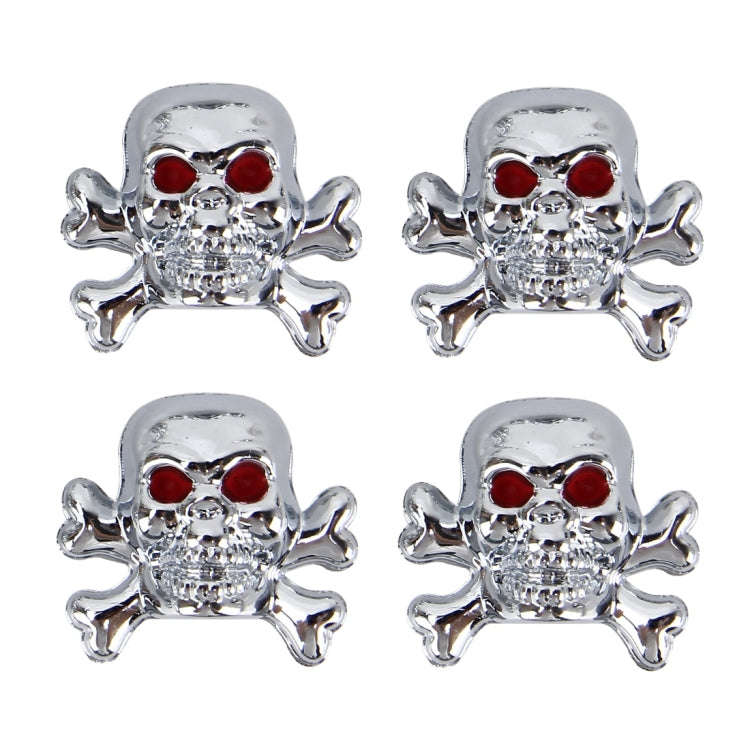 4 PCS Universal Skull Shape Gas Cap Mouthpiece Cover Gas Cap Tire Cap Car Motor Bicycle Tire Valv...