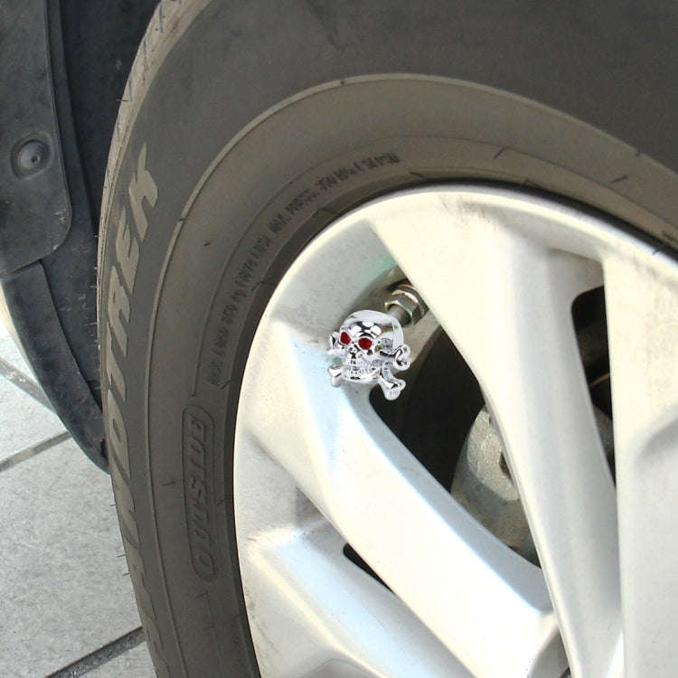 4 PCS Universal Skull Shape Gas Cap Mouthpiece Cover Gas Cap Tire Cap Car Motor Bicycle Tire Valv...