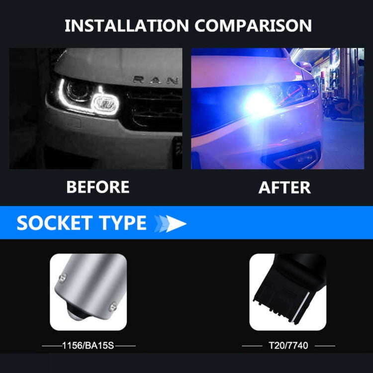 T20/7740 DC12V 3.7W 81 SMD-3030-LEDs Three Color Car DRL&Turn Light, Length: 2m
