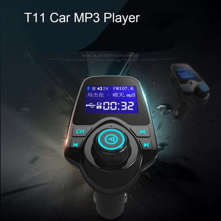 T11 Bluetooth FM Transmitter Car MP3 Player with LED Display, Support Double USB Charge & Handsfr...