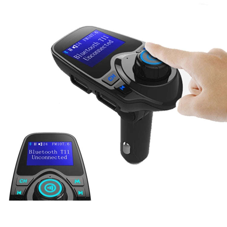 T11 Bluetooth FM Transmitter Car MP3 Player with LED Display, Support Double USB Charge & Handsfr...