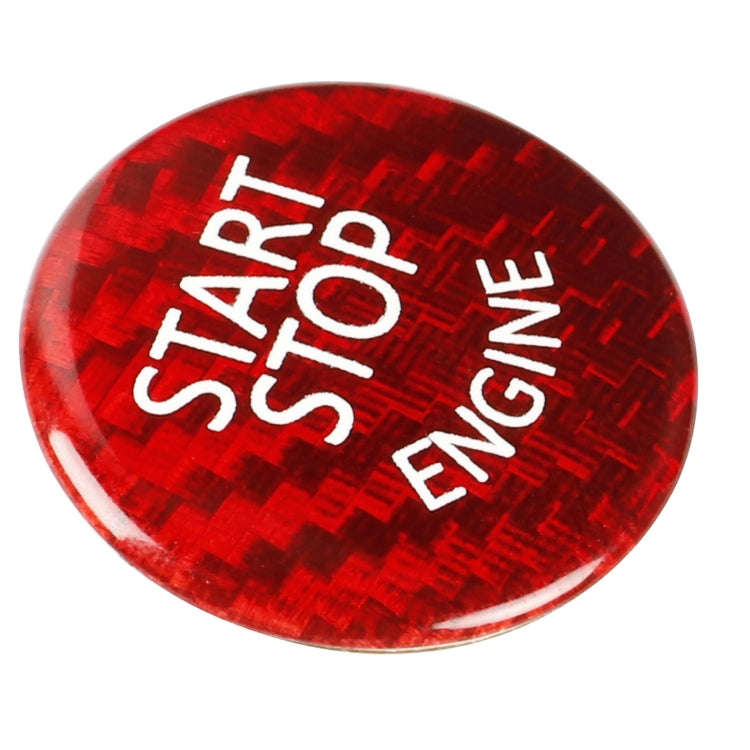 Car Carbon Fiber Engine Start Button Decoration Cover Trim for BMW E Chassis(Red)
