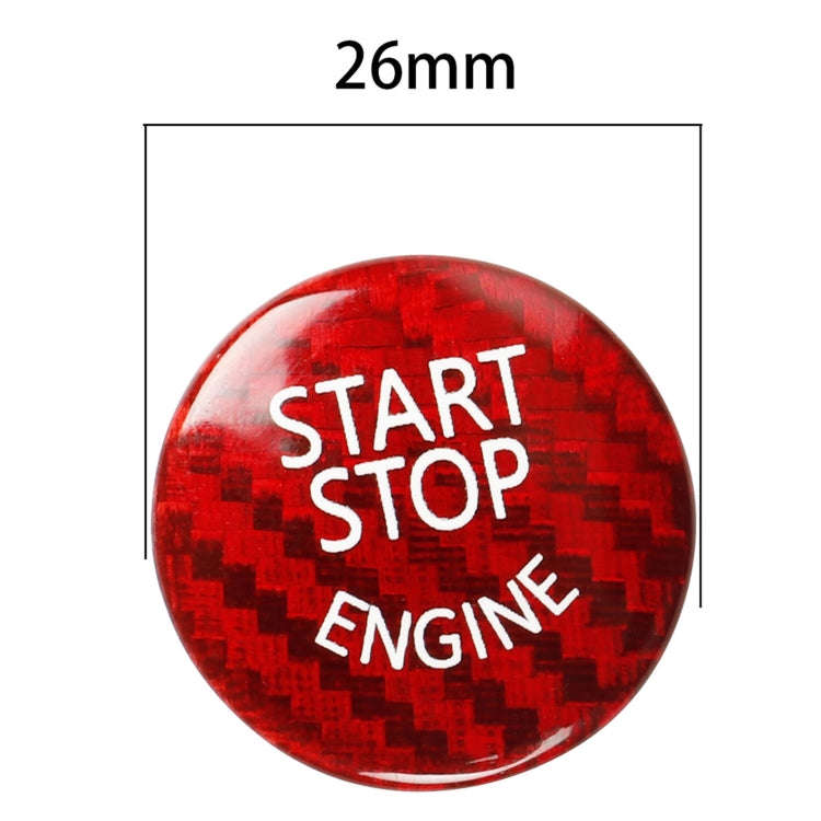 Car Carbon Fiber Engine Start Button Decoration Cover Trim for BMW E Chassis(Red)
