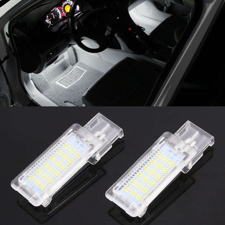 2 PCS DC12V / 1.5W / 6000K / 100LM Car Foot Nest Lights Footwell Lamp Seat Lamp 18LEDs SMD-3528 L...