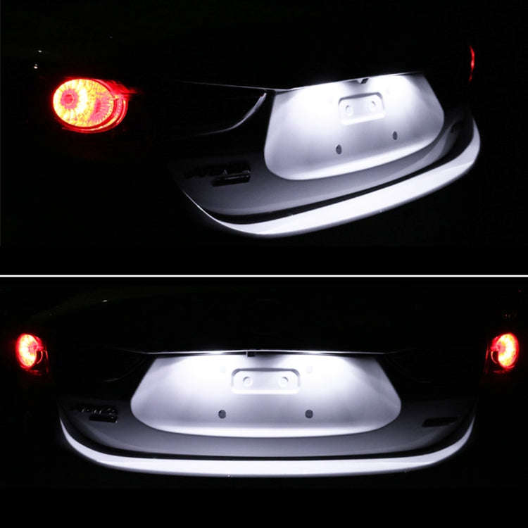 2 PCS DC12V / 1.5W/ 6000K / 100LM Car LED License Plate Light 18LEDs SMD-3528 Lamps for Lexus(Whi...