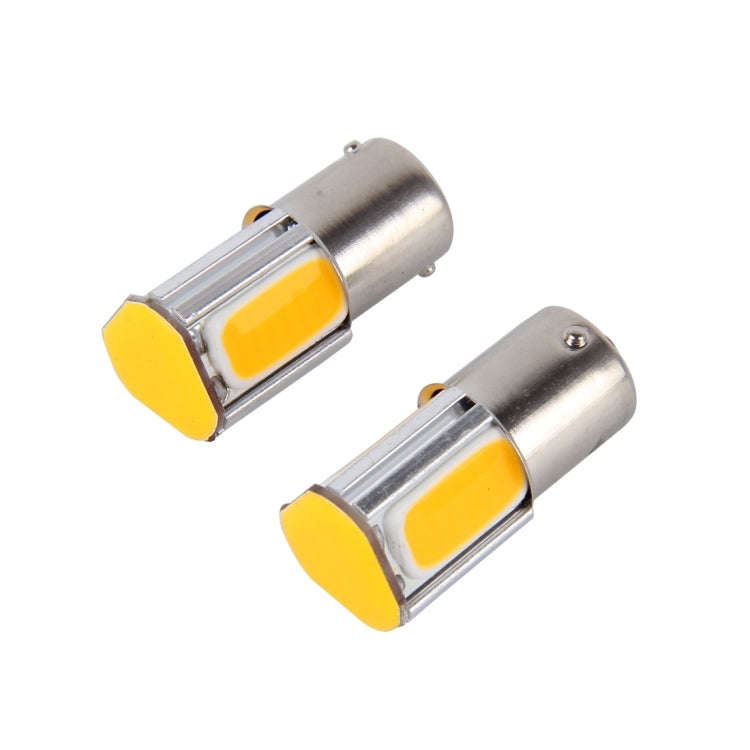 2 PCS 1156/Ba15s 5W 4 COB LEDs Car Turn Light, DC 12V(Yellow Light)