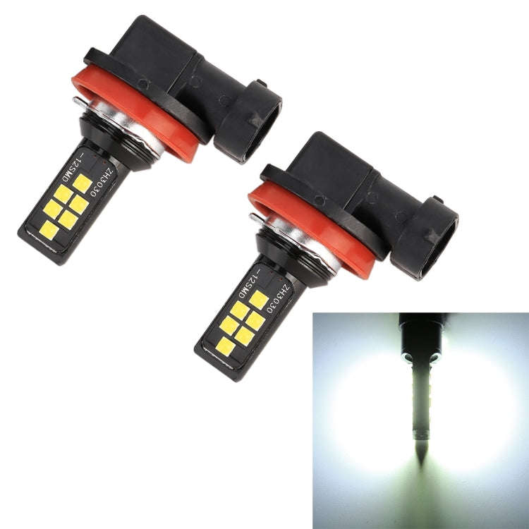 2 PCS H11 DC9-16V / 3.5W / 6000K / 320LM Car Auto Fog Light 12LEDs SMD-ZH3030 Lamps, with Constan...