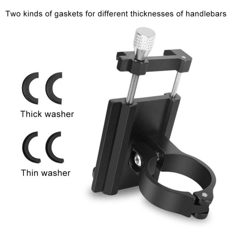 Motorcycle Handlebar Aluminum Alloy Phone Bracket(Black)