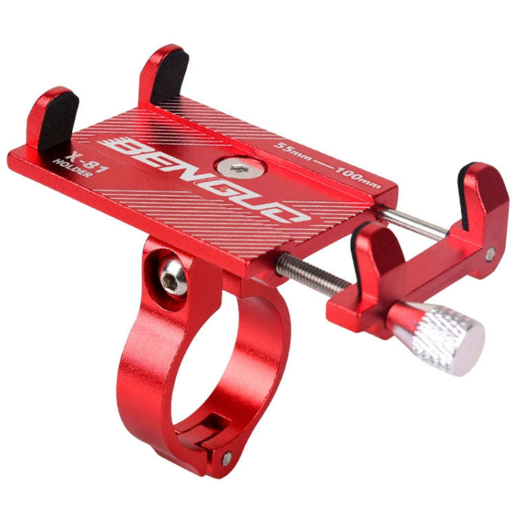 Motorcycle Handlebar Aluminum Alloy Phone Bracket(Red)