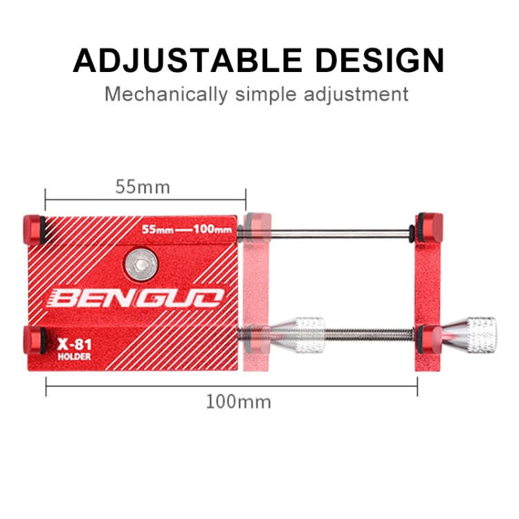Motorcycle Handlebar Aluminum Alloy Phone Bracket(Red)