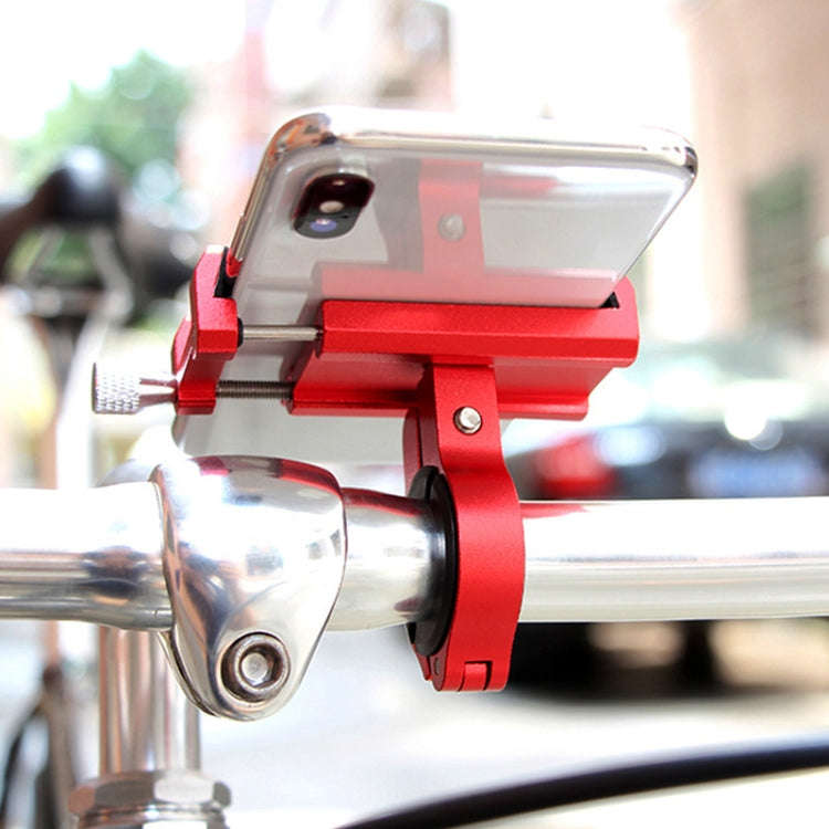 Motorcycle Handlebar Aluminum Alloy Phone Bracket(Silver)