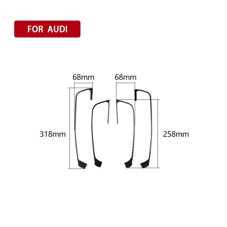 4 PCS Car Carbon Fiber Door Button Decorative Frame for Audi A3 2014-2018