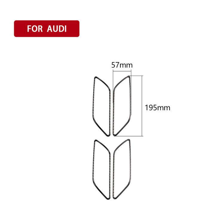4 PCS Car Carbon Fiber Inner Armrest Decorative Frame for Audi A3 2014-2018