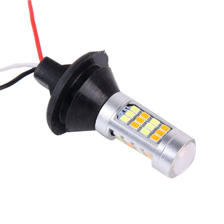2 PCS 1156/BA15S/BAU15S 10W 1000 LM 6000K White + Yellow Light DRL&Turn Light with 42 SMD-2835-LE...