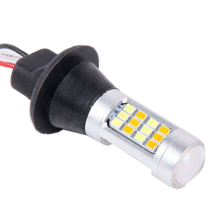 2 PCS T20/7440 10W 1000 LM 6000K White + Yellow Light DRL&Turn Light with 42 SMD-2835-LED Lamp...