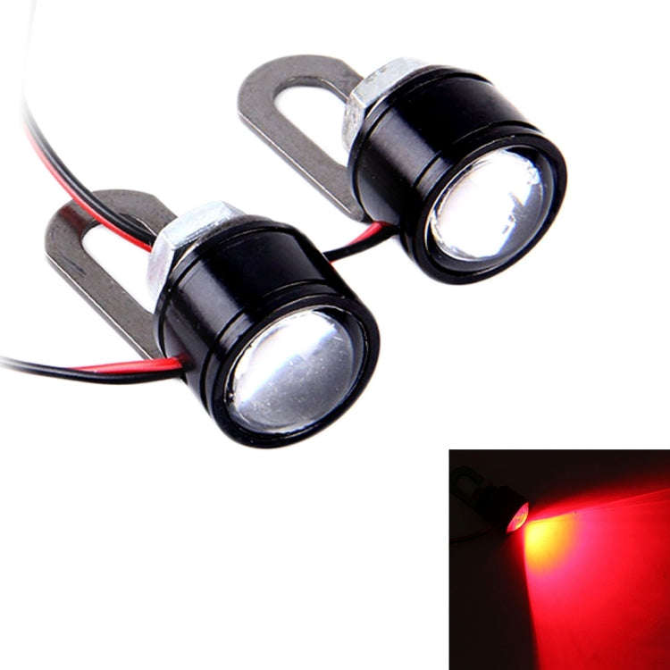 2 PCS 12V 3W Red Light Eagle Eyes LED Strobe Light For Motorcycle Wire Length: 90cm