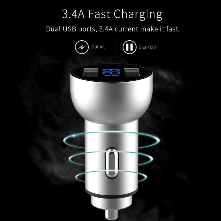 Mcdodo CC-3871 2-Ports USB LED Smart Digital Display Car Charger, For iPhone, iPad, Samsung, HTC,...