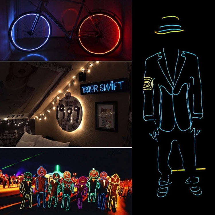 YouOKLight Neon EL Cold Round Flexible Strip Light with 3V Battery Box for Dance Party Car Decora...