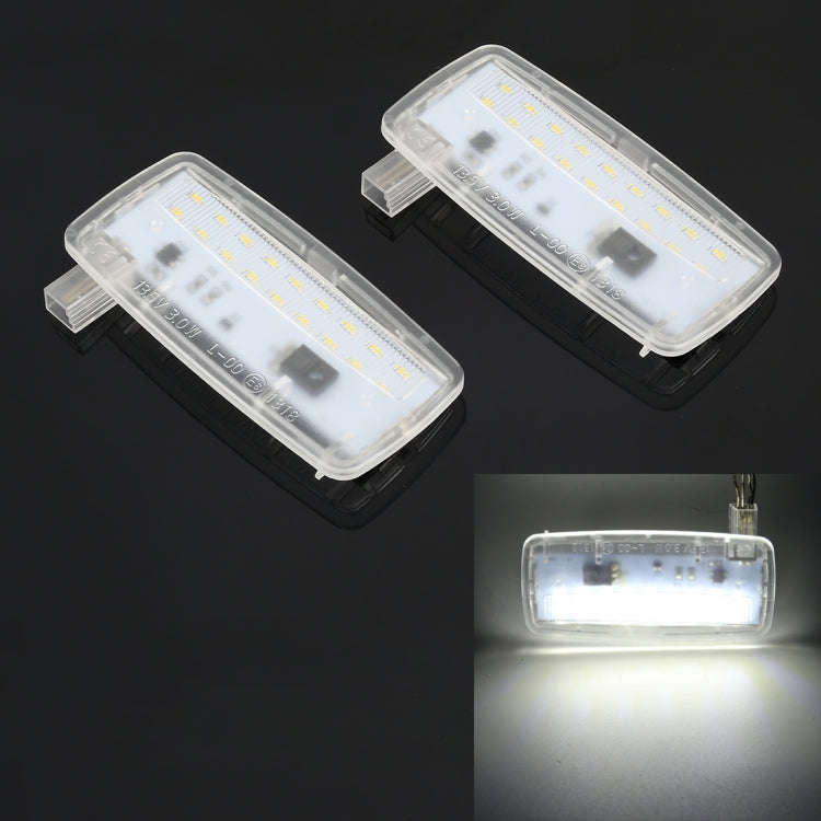 2 PCS Car DC12V / 1.5W / 6000K / 100LM LED Vanity Mirror Lamp Makeup Mirror Light with 18 SMD-301...