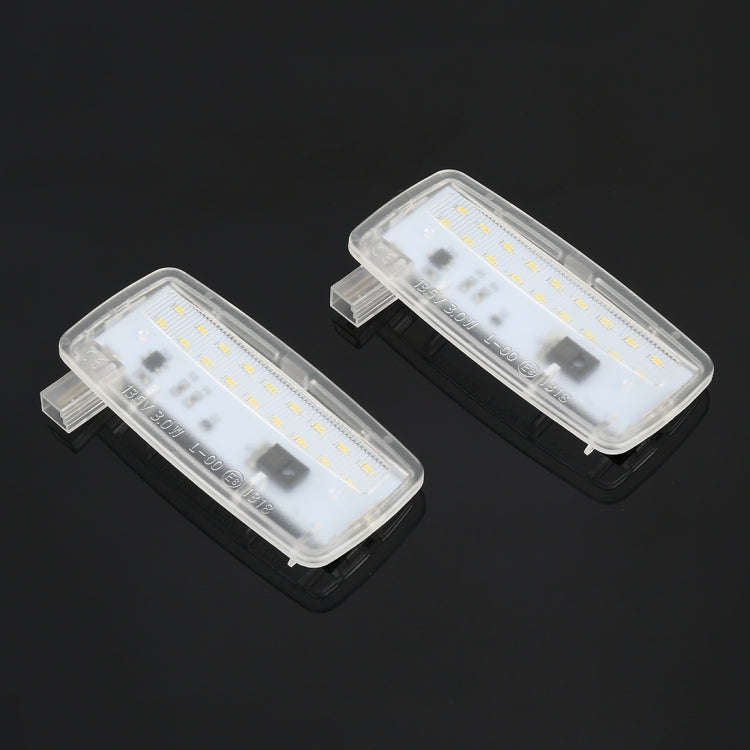2 PCS Car DC12V / 1.5W / 6000K / 100LM LED Vanity Mirror Lamp Makeup Mirror Light with 18 SMD-301...