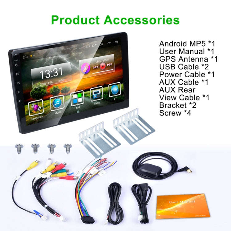 HD 9 inch Universal Car Android 8.1 Radio Receiver MP5 Player, Support FM & Bluetooth & TF Card &...