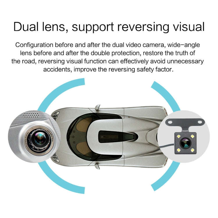 V100 7 inch LCD Touch Screen Rear View Mirror Car Recorder with Separate Camera, 170 Degree Wide ...