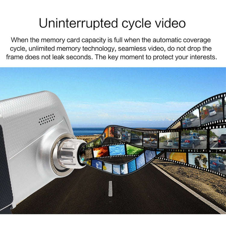 V100 7 inch LCD Touch Screen Rear View Mirror Car Recorder with Separate Camera, 170 Degree Wide ...