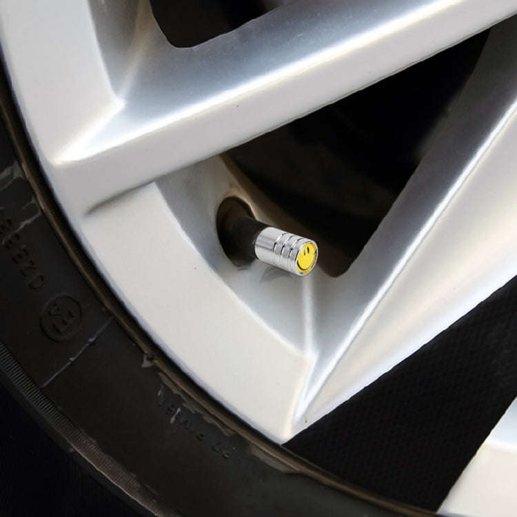4 PCS Smile Pattern Gas Cap Mouthpiece Cover Gas Cap Tire Cap Car Motor Bicycle Tire Valve Caps