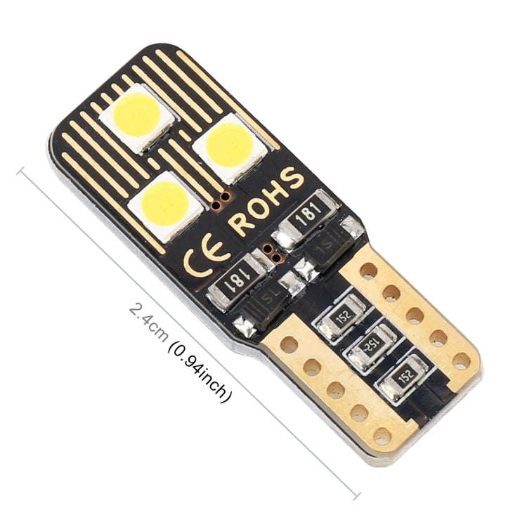 2 PCS T10 / W5W / 168 / 194 DC12V / 1.6W / 6000K / 110LM 6LEDs SMD-3030 Car Clearance Light, with...