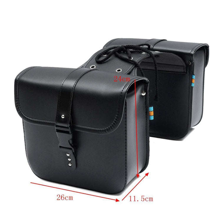 Motorcycle Accessories Modified Side of the Box Leather Bag Knight Bag Kit(Black)