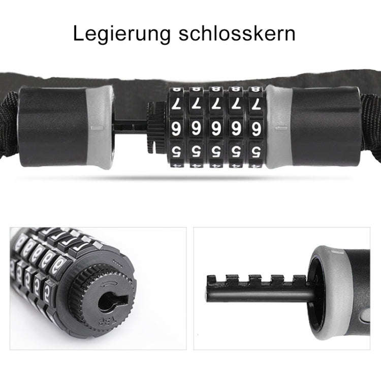 Motorcycles / Bicycle Chain Lock 5 Digit Password Anti-theft Password Lock, Length: 0.6m