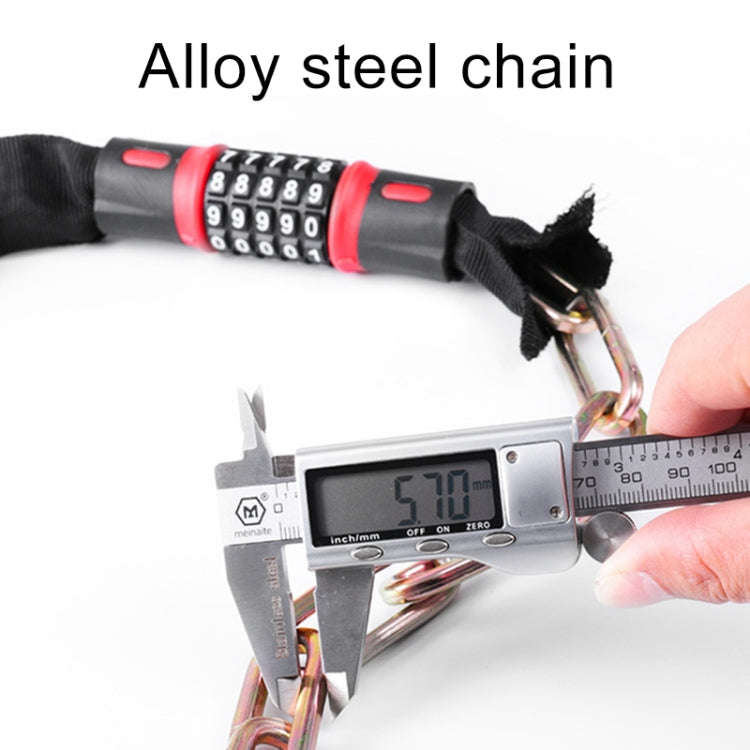Motorcycles / Bicycle Chain Lock 5 Digit Password Anti-theft Password Lock, Length: 0.9m