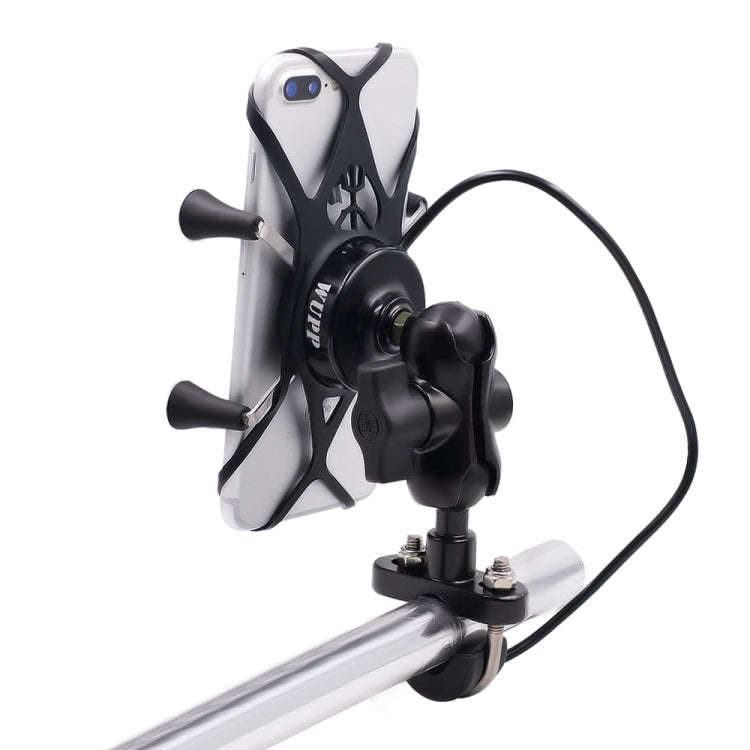 Motorcycle X Shape Aluminum Alloy Phone Bracket 5V 2.1A Phone Charger
