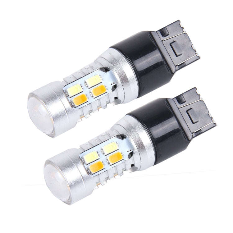 2 PCS T20/7443 10W 1000 LM 6000K White + Yellow Light Turn Signal Light with 20 SMD-5730-LED Lamp...