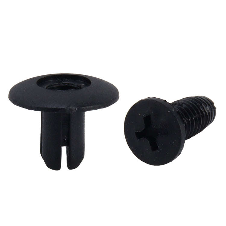 100 PCS Hole Plastic Rivets Fastener Push Clips(Black)