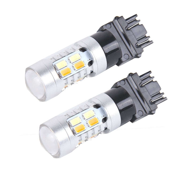 2 PCS T25/3157 10W 1000 LM 6000K White + Yellow Light Turn Signal Light with 20 SMD-5730-LED Lamp...