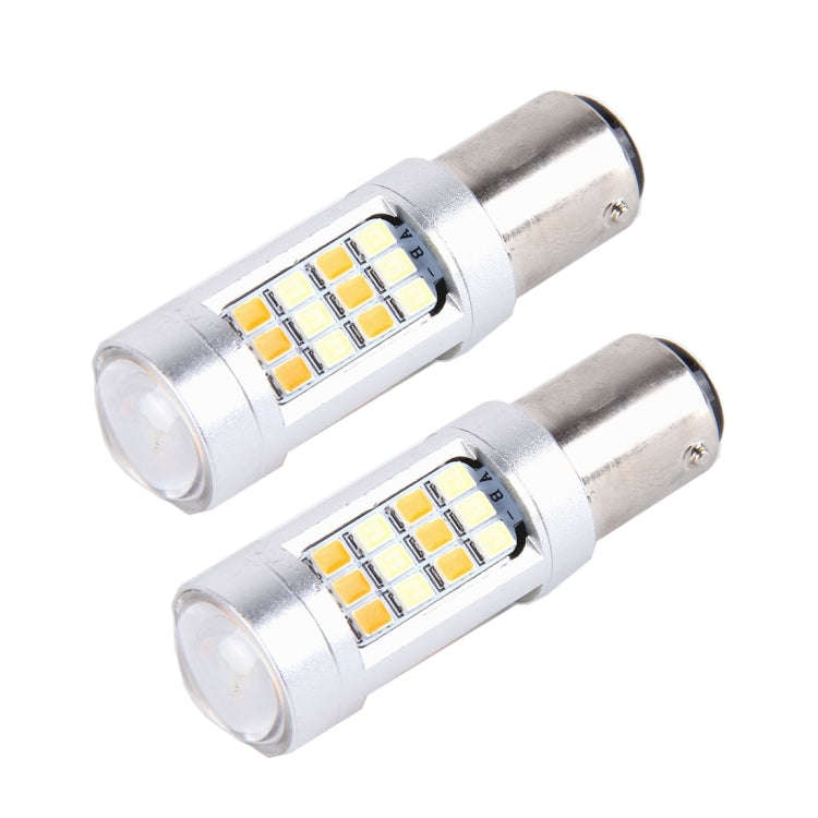 2 PCS 1157 10W 1000 LM 6000K White + Yellow Light Turn Signal Light with 42 SMD-2835-LED Lamps An...