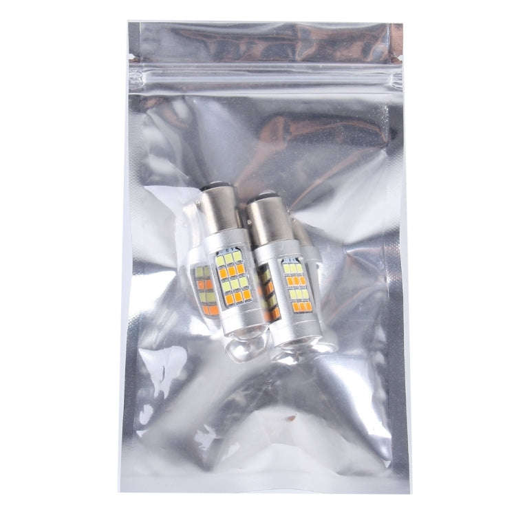 2 PCS 1157 10W 1000 LM 6000K White + Yellow Light Turn Signal Light with 42 SMD-2835-LED Lamps An...