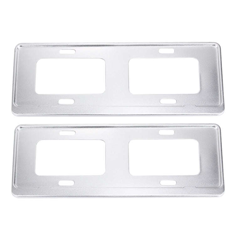 2 PCS Car License Plate Magnesium Alloy Bracket Frame Holder Stand Mount(Silver)