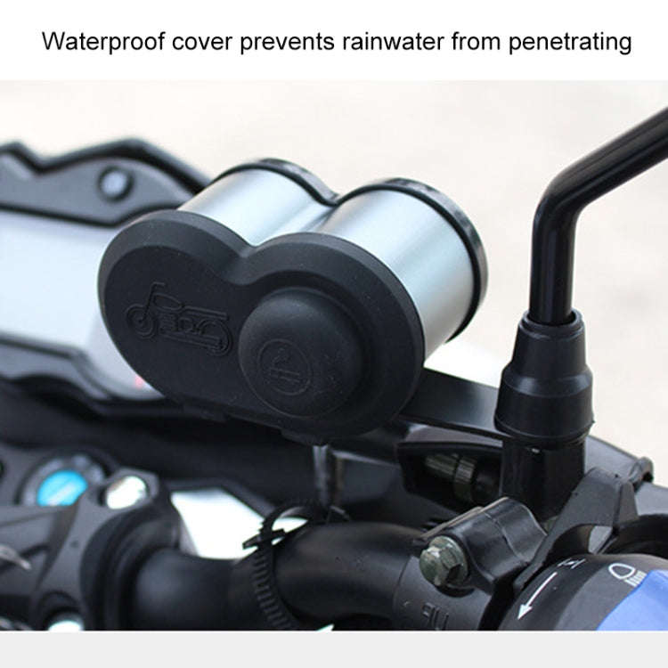 Portable Motorcycle Aluminum Alloy Dual USB Charger Cigarette Lighter (Gold)