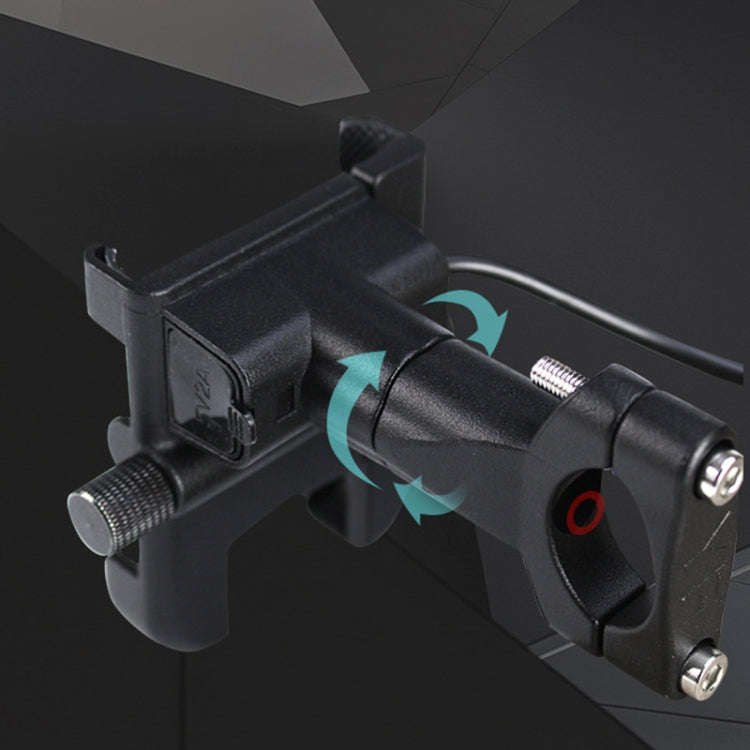 Portable Motorcycle Aluminium Alloy USB Charger Mobile Phone Holder, Handlebars Version