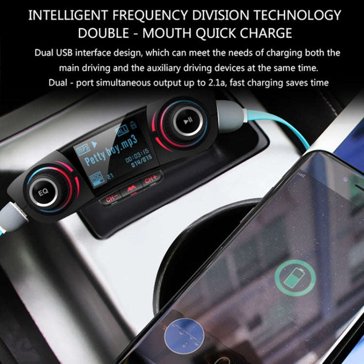 BT06 Dual USB Charging Smart Bluetooth 4.0 + EDR FM Transmitter MP3 Music Player Car Kit with 1.3...