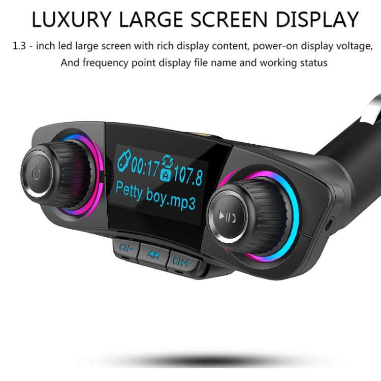 BT06 Dual USB Charging Smart Bluetooth 4.0 + EDR FM Transmitter MP3 Music Player Car Kit with 1.3...