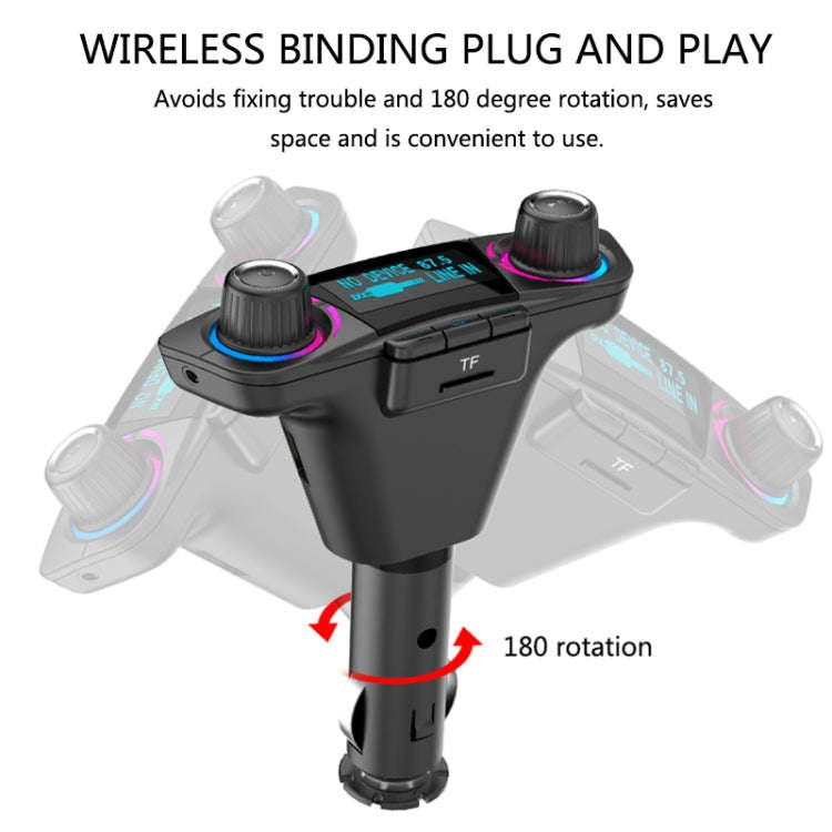 BT06 Dual USB Charging Smart Bluetooth 4.0 + EDR FM Transmitter MP3 Music Player Car Kit with 1.3...