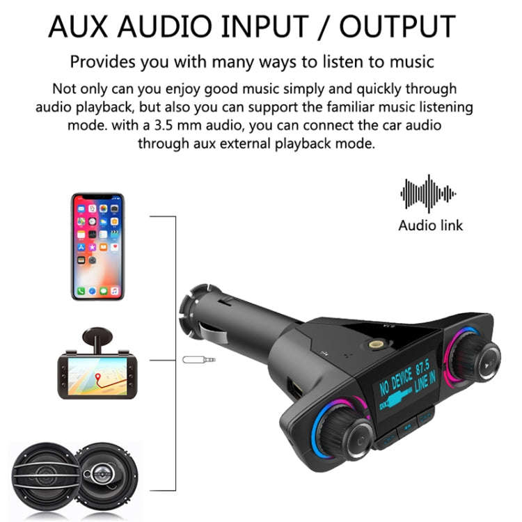 BT06 Dual USB Charging Smart Bluetooth 4.0 + EDR FM Transmitter MP3 Music Player Car Kit with 1.3...