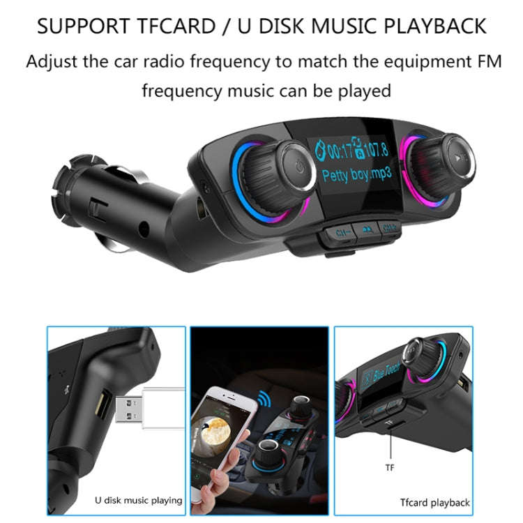 BT06 Dual USB Charging Smart Bluetooth 4.0 + EDR FM Transmitter MP3 Music Player Car Kit with 1.3...