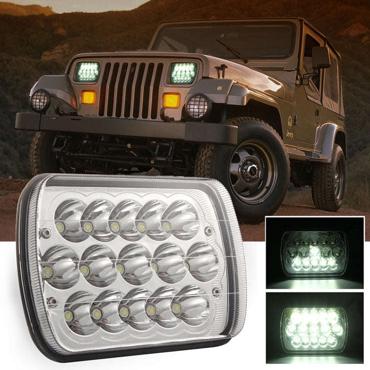 7 inch 5X7 H4 15W DC 9-30V 1500LM IP67 Car Truck Off-road Vehicle LED Work Lights / Headlight, wi...